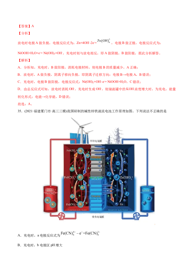 专题08电化学及其应用-2021年高考化学真题与模拟题分类训练（教师版含解析）_05高考化学_新高考复习资料_2023年新高考资料_一轮复习_2023年新高考大一轮复习讲义