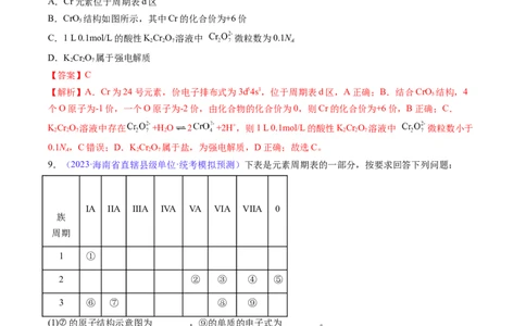 专题19元素周期律元素周期表-2024年高考化学一轮复习基础考点必刷好题（新教材新高考）（解析版）_05高考化学_2024年新高考资料_1.2024一轮复习