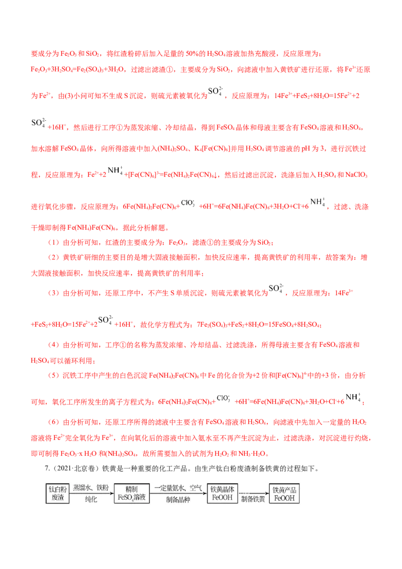专题13工艺流程综合题（练）-2023年高考化学二轮复习讲练测（新高考专用）（解析版）_05高考化学_新高考复习资料_2023年新高考资料_二轮复习