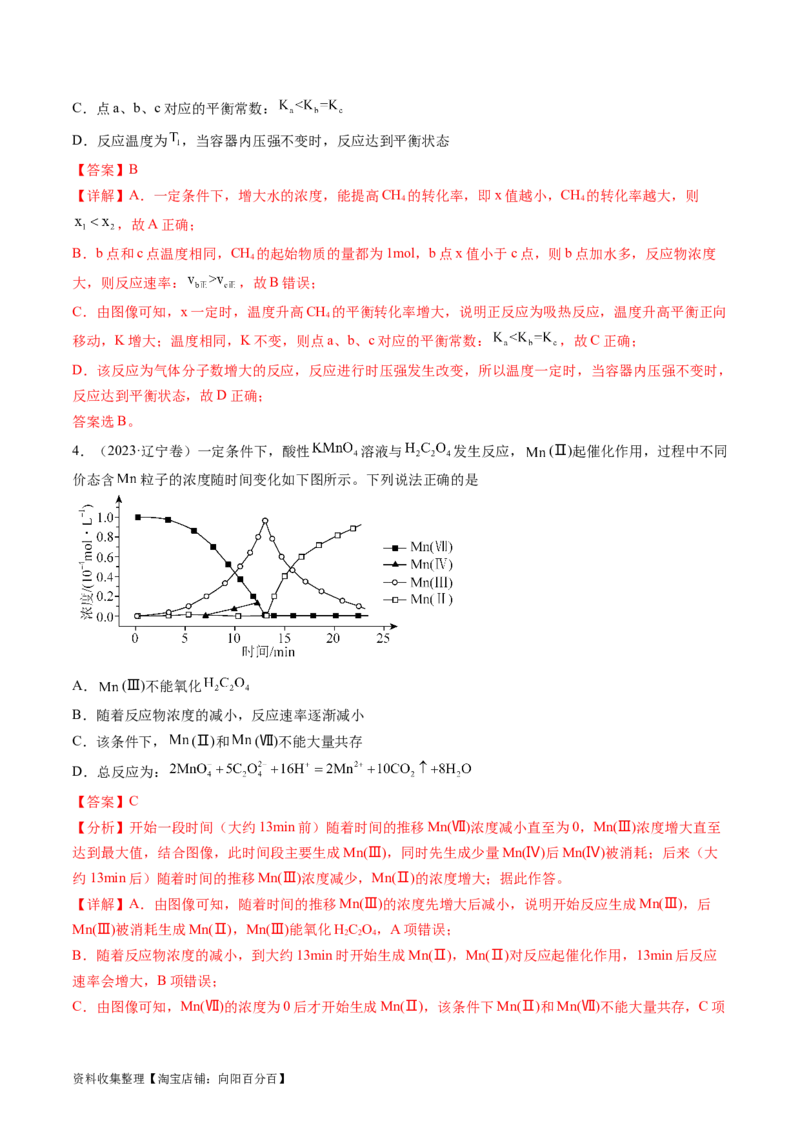 专题09化学反应速率与化学平衡-学易金卷：五年（2019-2023）高考化学真题分项汇编（全国通用）（解析版）_05高考化学_通用版（老高考）复习资料_2024年复习资料