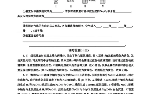 2025年高考复习化学课时检测十三：钠及其化合物的基本知能评价（含解析）_05高考化学_2025年新高考资料_专项练习_2025年高考复习化学课时检测（含解析）（完结）