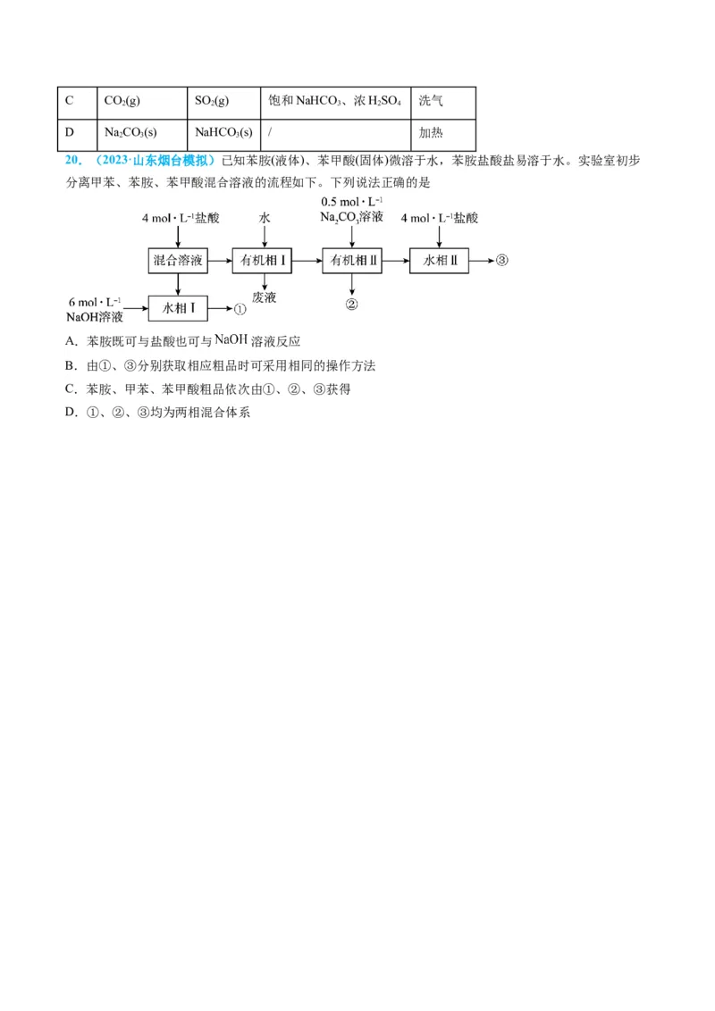 专题03物质的分离与提纯-实验攻略备战2024年高考化学实验常考知识点全突破（原卷版）_05高考化学_新高考复习资料_2024年新高考资料_❤专项复习资料