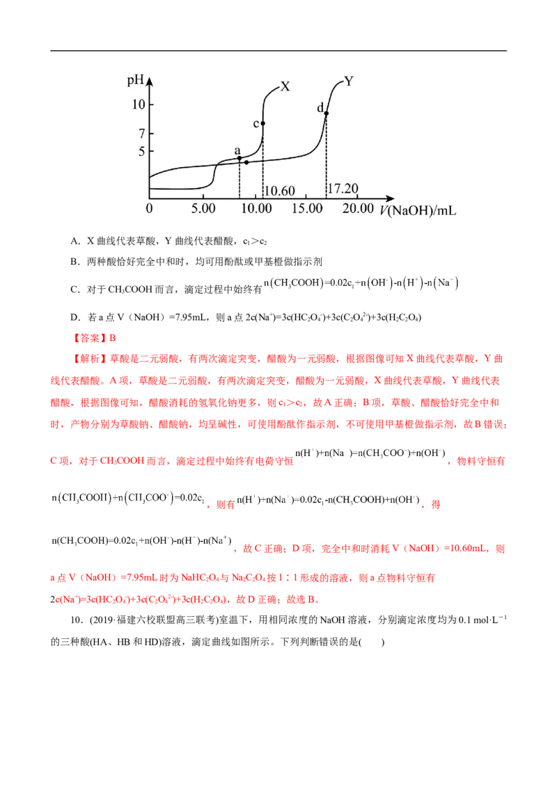 专项31中和滴定图象（解析版）_05高考化学_新高考复习资料_2023年新高考资料_专项复习_2023年高考化学热点专项导航与精练（新高考专用）