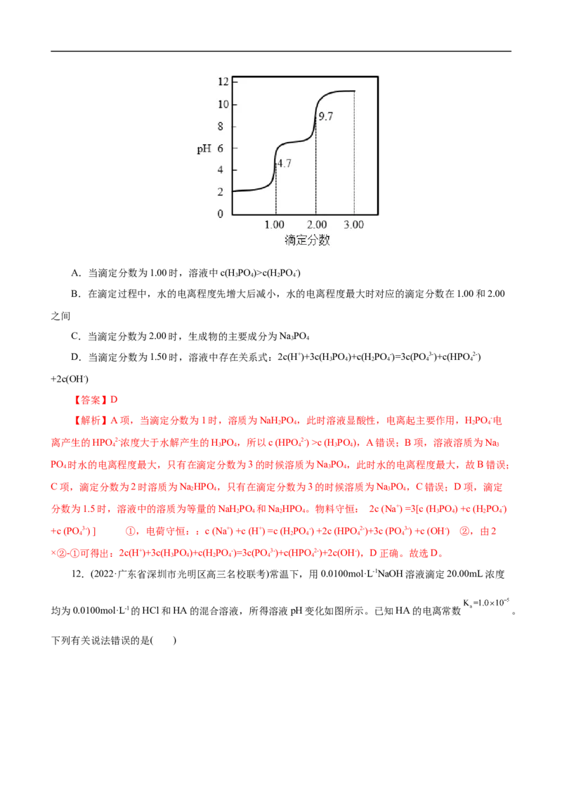 专项31中和滴定图象（解析版）_05高考化学_新高考复习资料_2023年新高考资料_专项复习_2023年高考化学热点专项导航与精练（新高考专用）