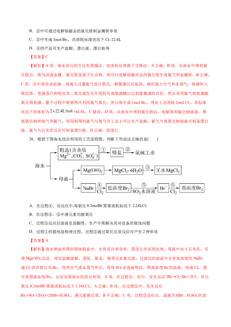 专题08化学与可持续发展-2023年高考化学一轮复习小题多维练（解析版）_05高考化学_新高考复习资料_2023年新高考资料_一轮复习_2023年新高考化学一轮复习小题多维练