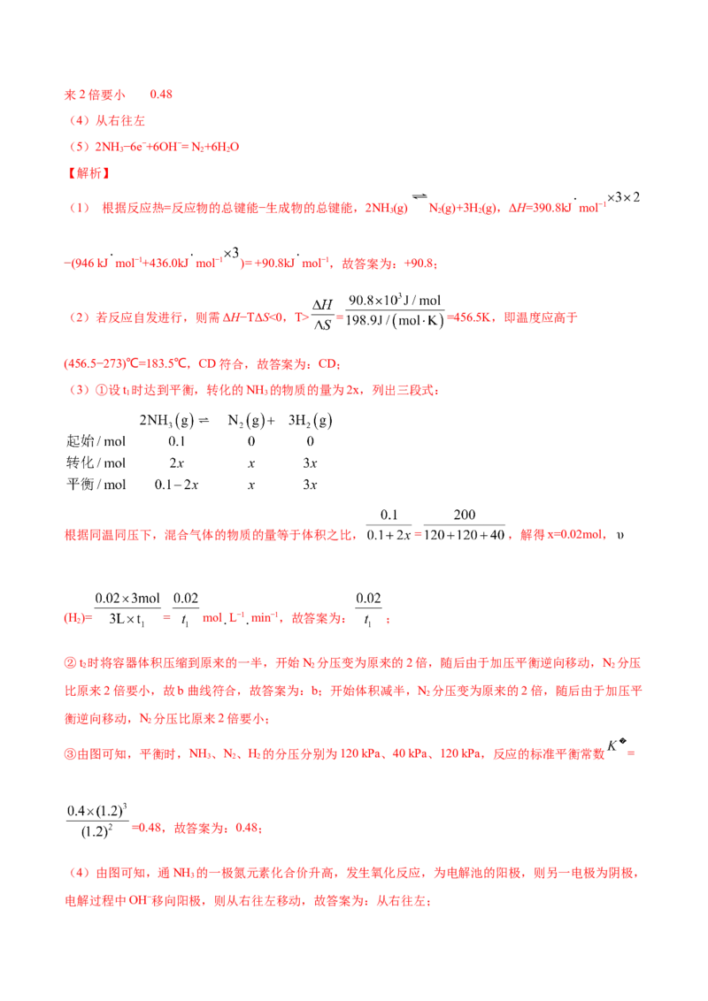 专题15化学反应原理综合&mdash;&mdash;三年（2020-2022）高考真题化学分项汇编（新高考专用）（解析版）_05高考化学_新高考复习资料_2023年新高考资料_专项复习