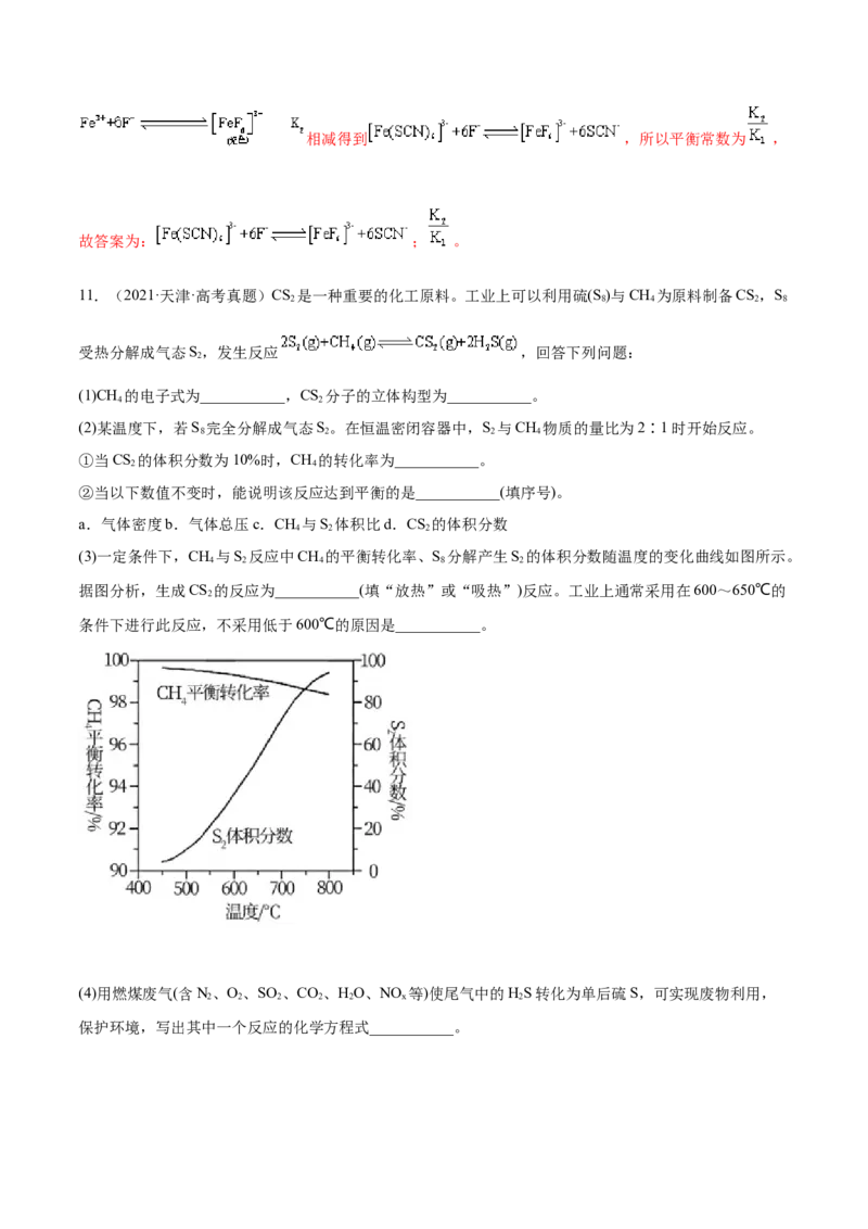 专题15化学反应原理综合&mdash;&mdash;三年（2020-2022）高考真题化学分项汇编（新高考专用）（解析版）_05高考化学_新高考复习资料_2023年新高考资料_专项复习