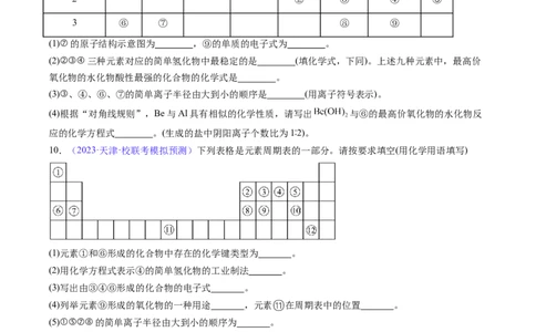 专题19元素周期律元素周期表-2024年高考化学一轮复习基础考点必刷好题（新教材新高考）（原卷版）_05高考化学_2024年新高考资料_1.2024一轮复习