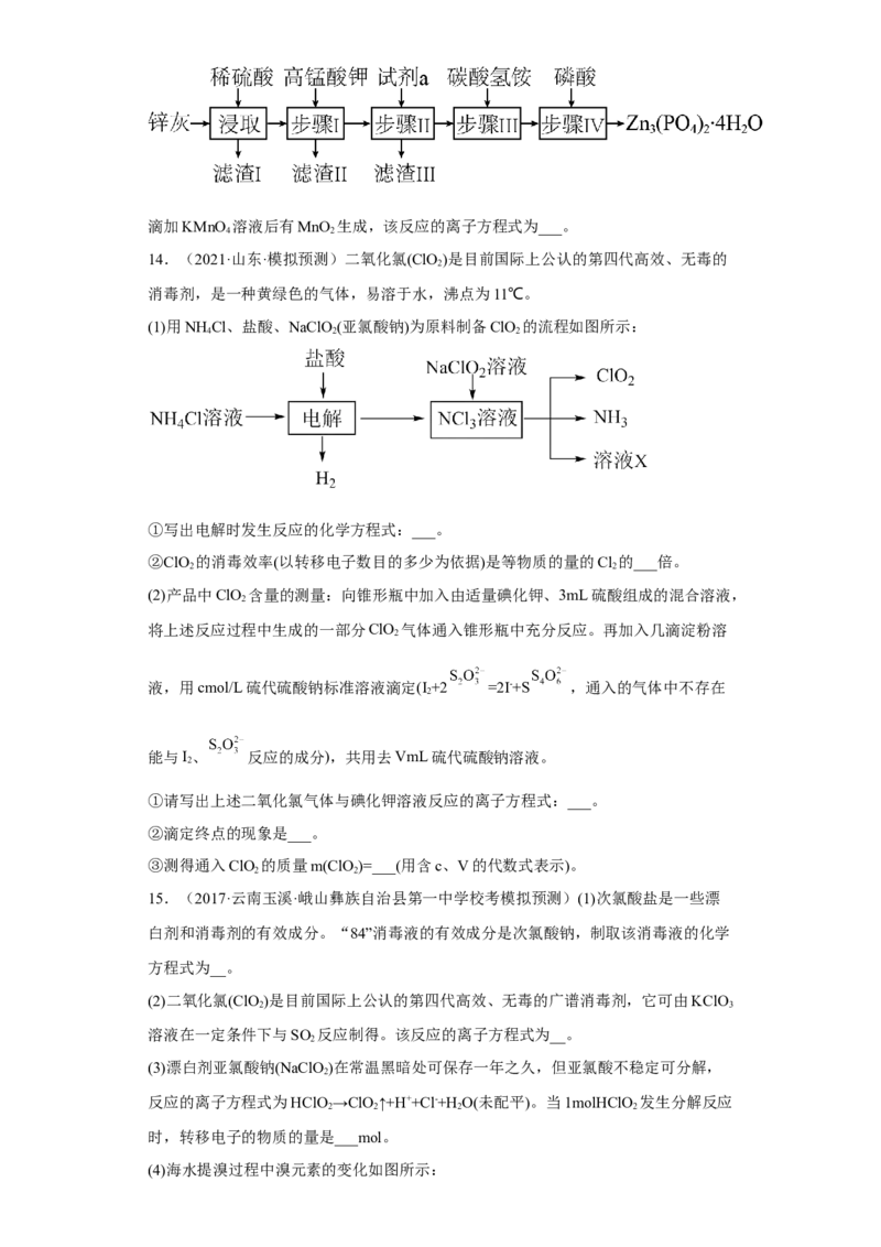 专题三复杂离子方程式的书写（专练）-冲刺2023年高考化学二轮复习核心考点逐项突破（原卷版）_05高考化学_新高考复习资料_2023年新高考资料_二轮复习