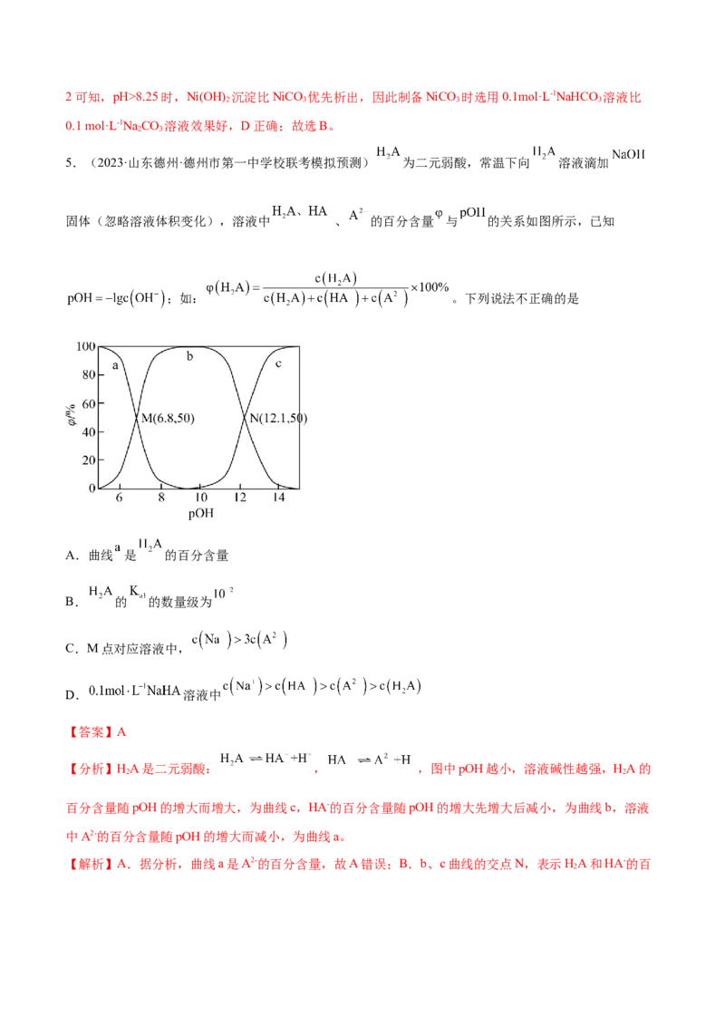 专题10水溶液中的离子反应与平衡（分层练）（解析版）_05高考化学_2024年新高考资料_2.2024二轮复习_高频考点2024年高考化学二轮复习高频考点追踪与预测（新高考专用）