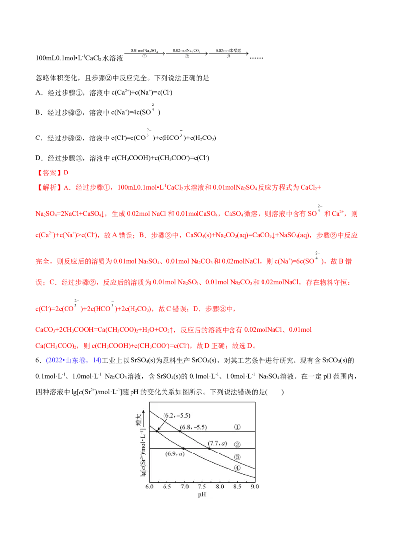 专题10水溶液中的离子反应与平衡（分层练）（解析版）_05高考化学_2024年新高考资料_2.2024二轮复习_高频考点2024年高考化学二轮复习高频考点追踪与预测（新高考专用）