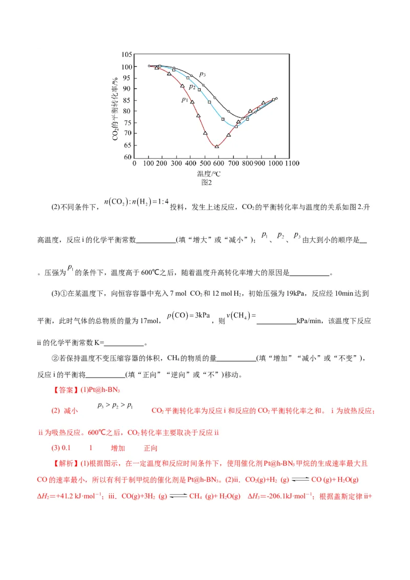 专题09化学反应原理综合(题型突破)(练习)(解析版)_05高考化学_2024年新高考资料_2.2024二轮复习_2024年高考化学二轮复习讲练测（新教材新高考）
