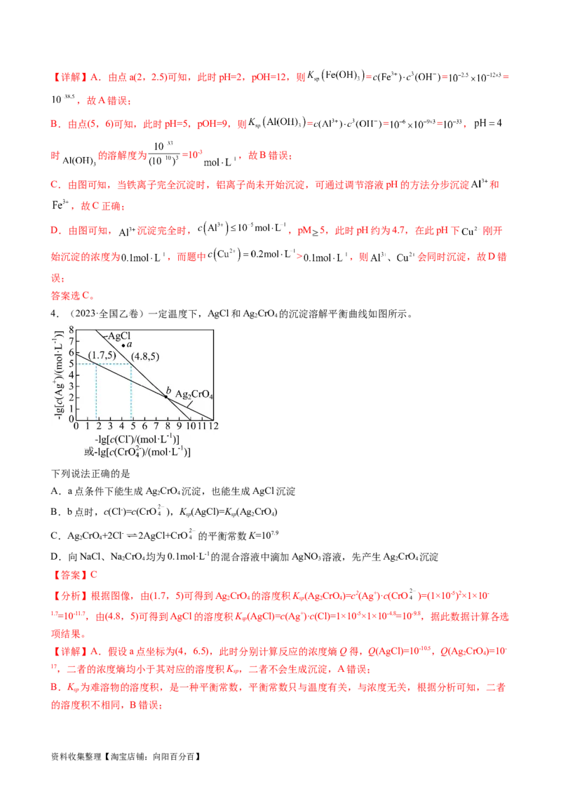 专题10水溶液中的离子反应与平衡-学易金卷：五年（2019-2023）高考化学真题分项汇编（全国通用）（解析版）_05高考化学_通用版（老高考）复习资料_2024年复习资料