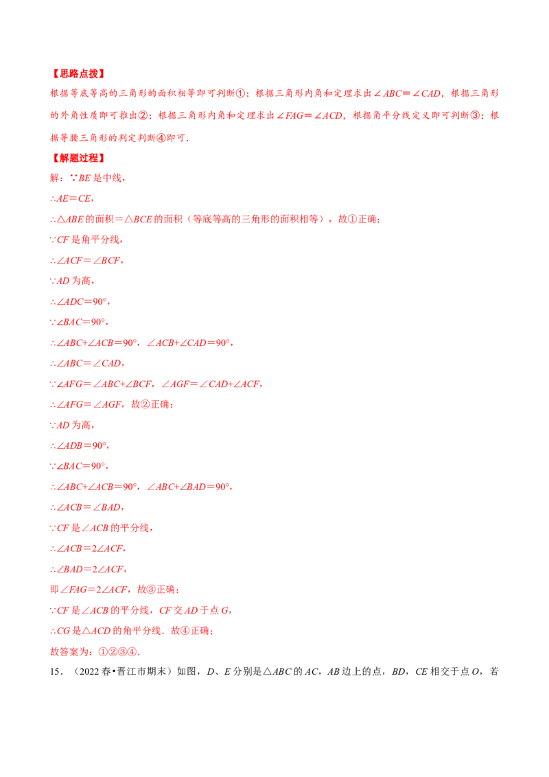 专题11.6三角形（压轴题综合测试卷）（人教版）（解析版）_初中数学人教版_8上-初中数学人教版_旧版_07专项讲练_八年级数学上册从重点到压轴（人教版）