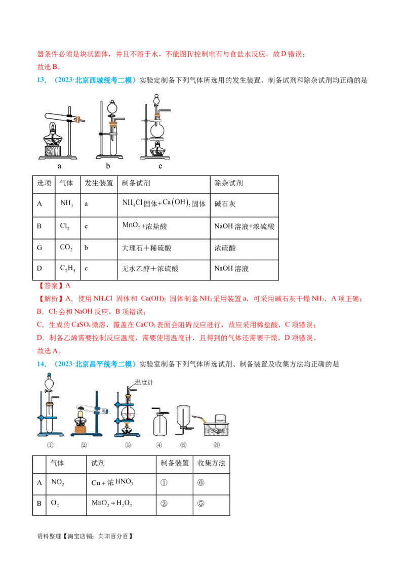 专题05气体的制备-实验攻略备战2024年高考化学实验常考知识点全突破（解析版）_05高考化学_新高考复习资料_2024年新高考资料_❤专项复习资料_教师版（含答案解析）