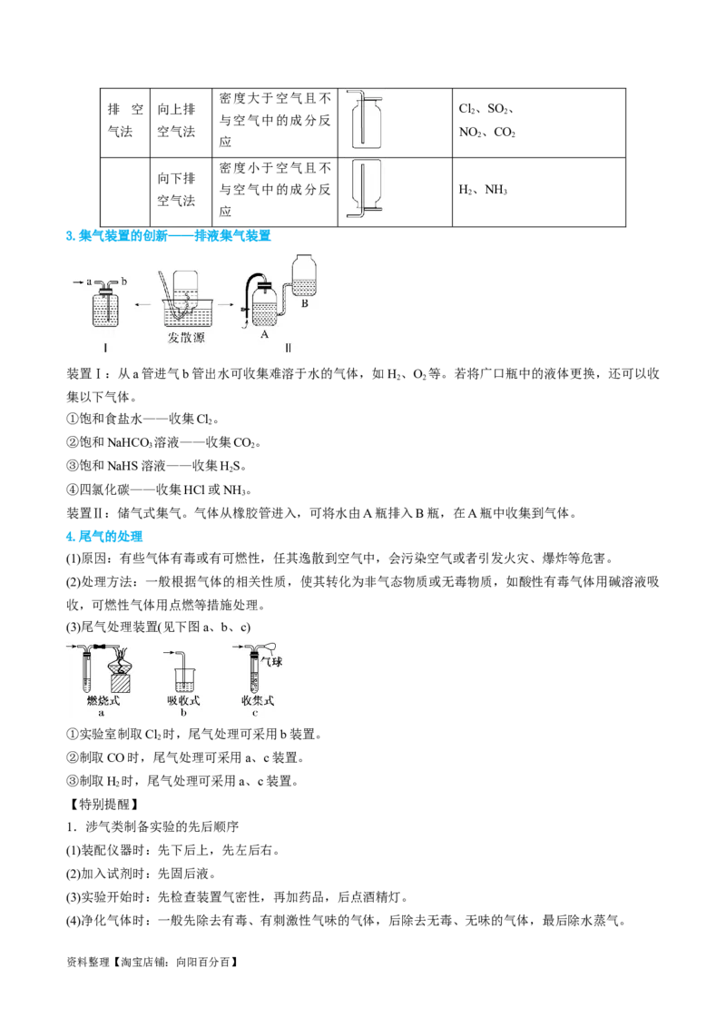专题05气体的制备-实验攻略备战2024年高考化学实验常考知识点全突破（解析版）_05高考化学_新高考复习资料_2024年新高考资料_❤专项复习资料_教师版（含答案解析）