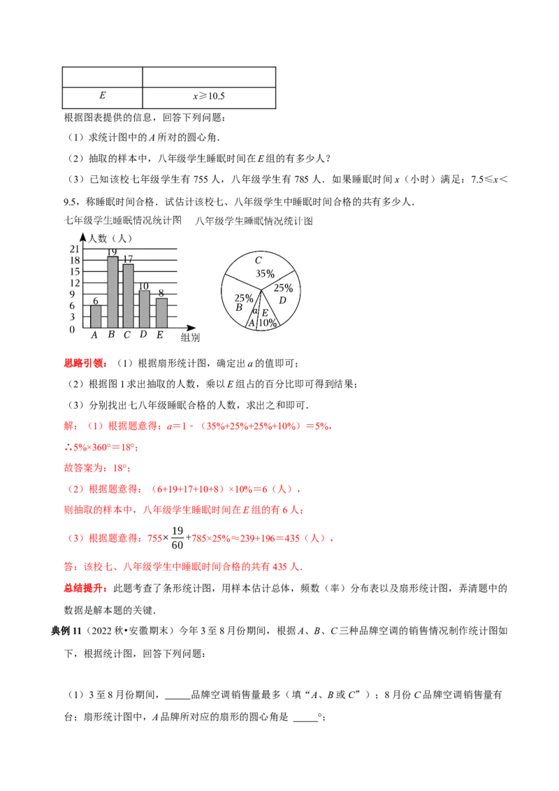 专题20数据的收集、整理与描述中的统计图表的综合运用（解析版）_初中数学人教版_7下-初中数学人教版_7下-初中数学人教版（旧版）赠送_07专项讲练