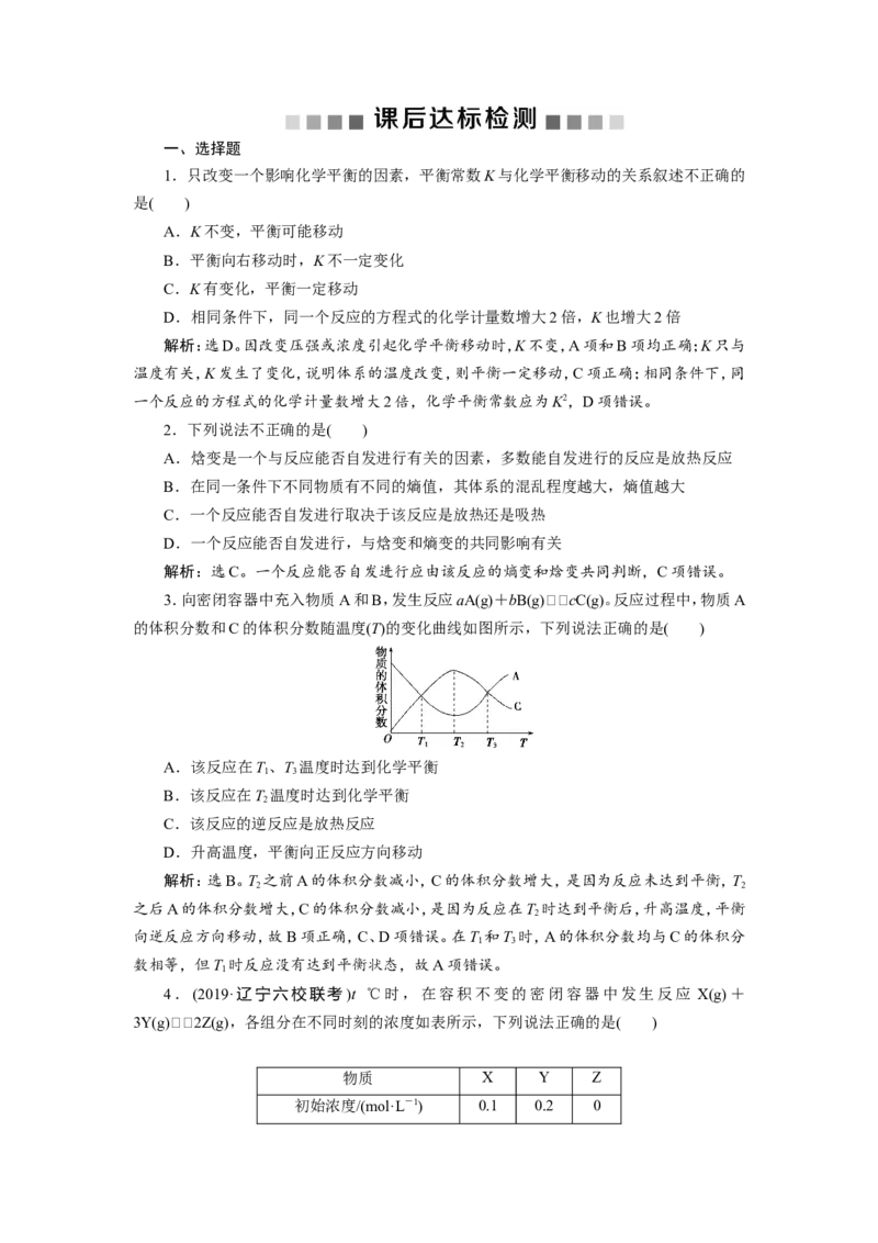 4第24讲　化学平衡常数　化学反应进行的方向　新题培优练_05高考化学_新高考复习资料_2022年新高考资料_2022年一轮复习各版本_1.高考化学2022年一轮复习通用版
