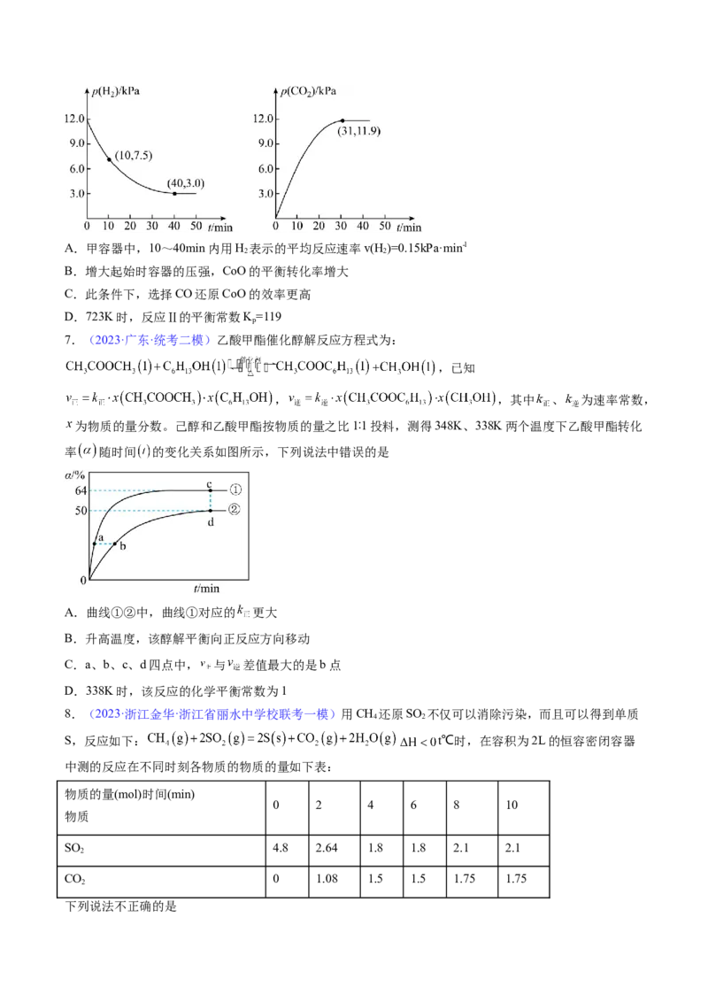专题28化学平衡常数及转化率的计算-2024年高考化学一轮复习基础考点必刷好题（新教材新高考）（原卷版）_05高考化学_2024年新高考资料_1.2024一轮复习