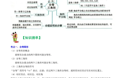 清单02全等三角形（8个考点梳理+题型解读+核心素养提升+中考聚焦）（教师版）_初中数学_八年级数学上册（人教版）_期末专项复习-U276_2024版