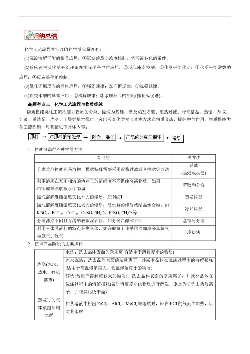 专题13化学工艺流程（讲）（教师版）_05高考化学_通用版（老高考）复习资料_2023年复习资料_二轮复习_2023年高考化学二轮复习讲练测（全国通用）