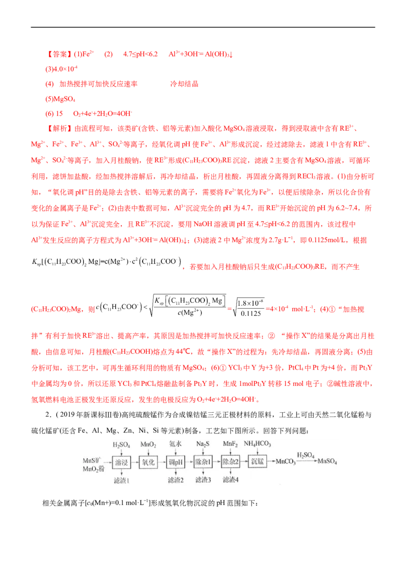 专题13化学工艺流程（讲）（教师版）_05高考化学_通用版（老高考）复习资料_2023年复习资料_二轮复习_2023年高考化学二轮复习讲练测（全国通用）