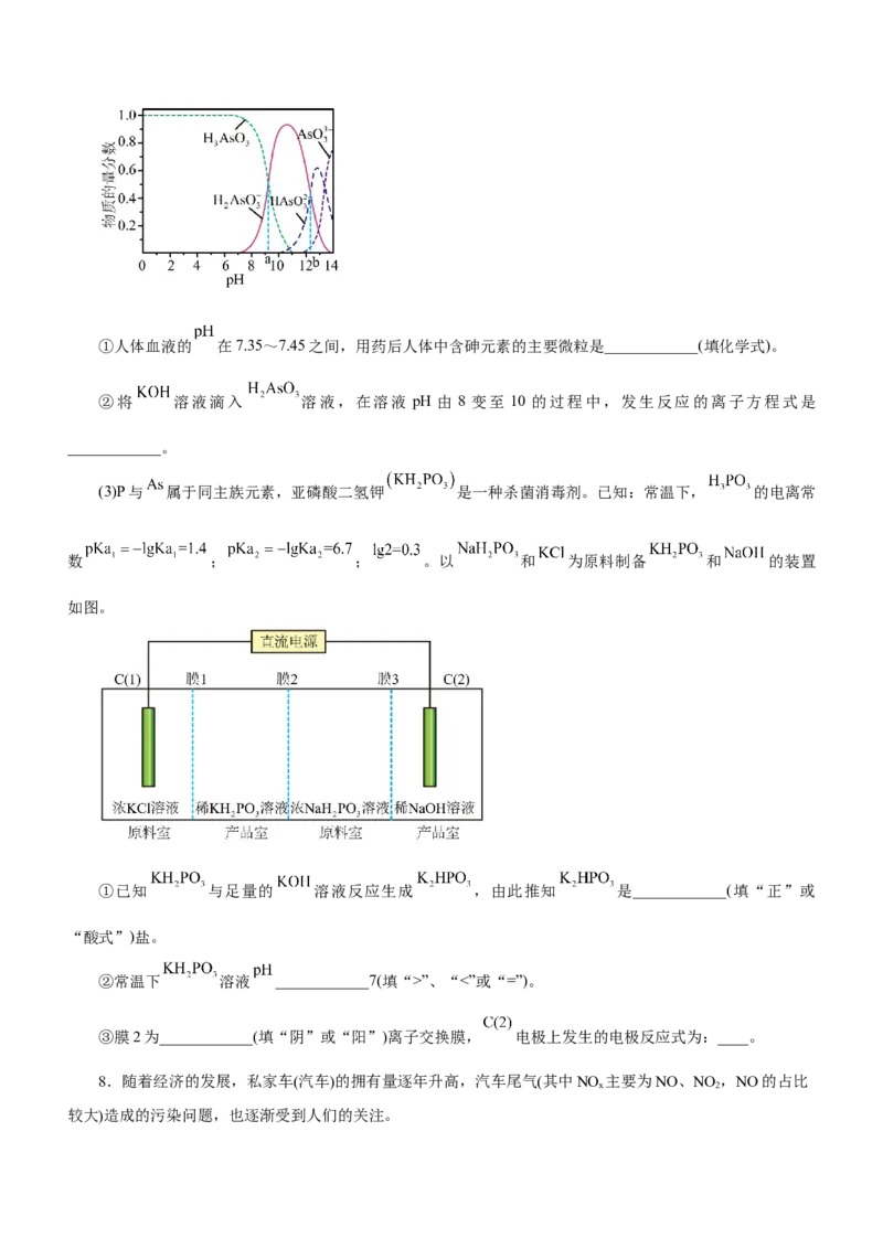 专题15化学反应原理综合题（练）-2023年高考化学二轮复习讲练测（新高考专用）（原卷版）_05高考化学_新高考复习资料_2023年新高考资料_二轮复习