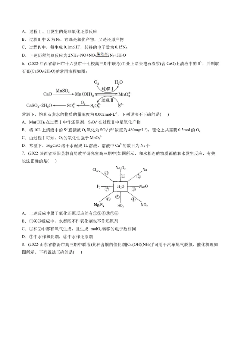 专题04氧化还原反应及其应用（专练）-瞄准2023年高考化学二轮专题考点抢分计划（原卷版）_05高考化学_新高考复习资料_2023年新高考资料_二轮复习