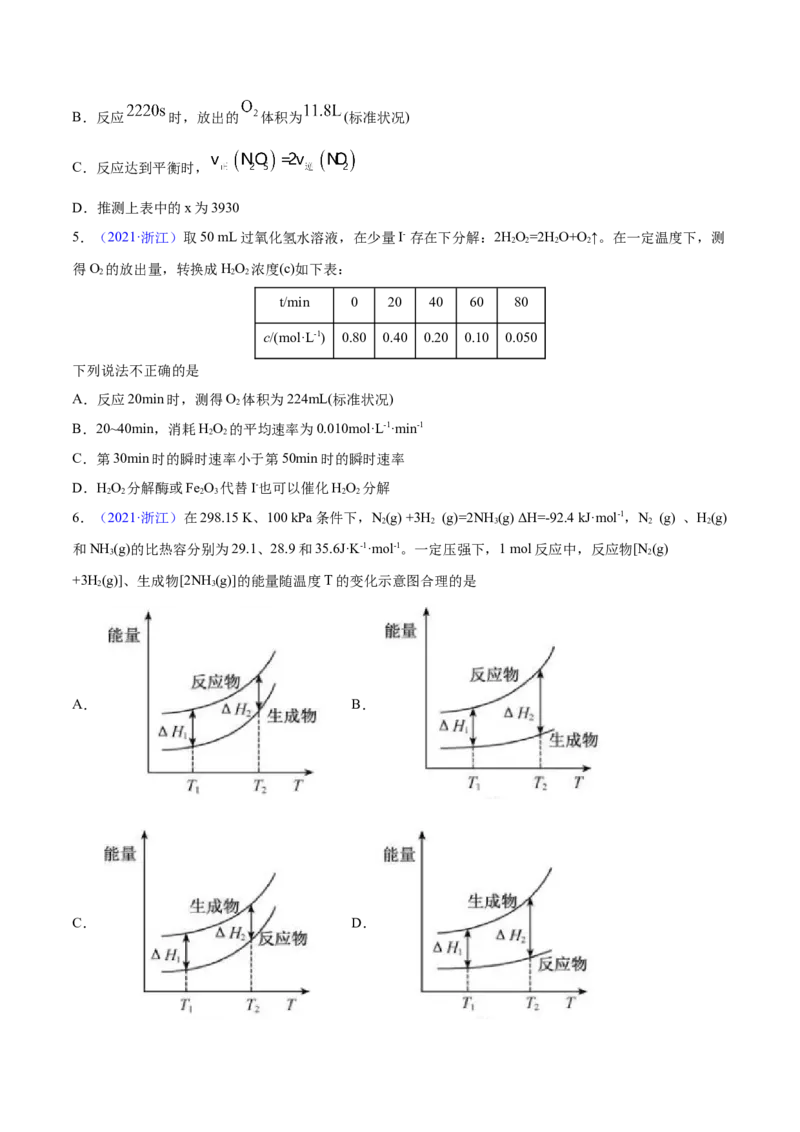 专题09反应速率、化学平衡&mdash;&mdash;三年（2020-2022）高考真题化学分项汇编（新高考专用）（原卷版）_05高考化学_新高考复习资料_2023年新高考资料_专项复习