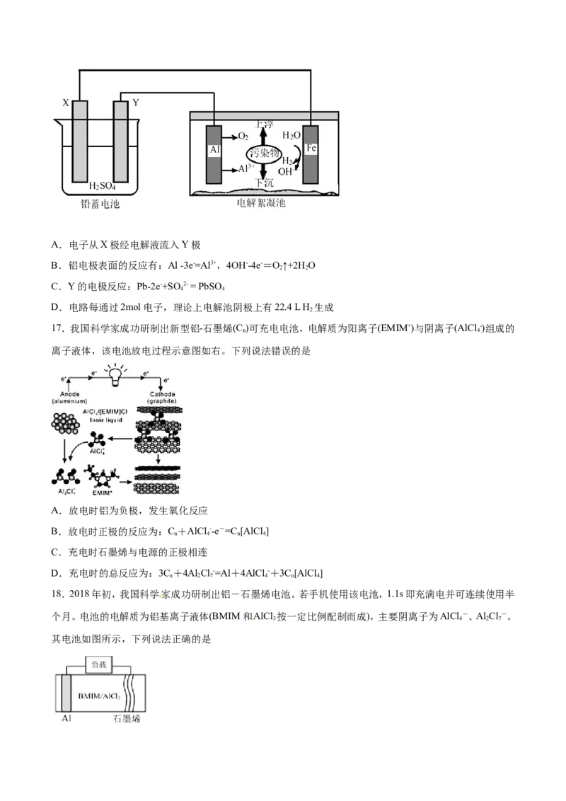 专题13电化学综合-2019年高考化学易错题汇总（原卷版）_05高考化学_新高考复习资料_2022年新高考资料_2022年一轮复习各版本_1.高考化学2022年一轮复习通用版_原卷版