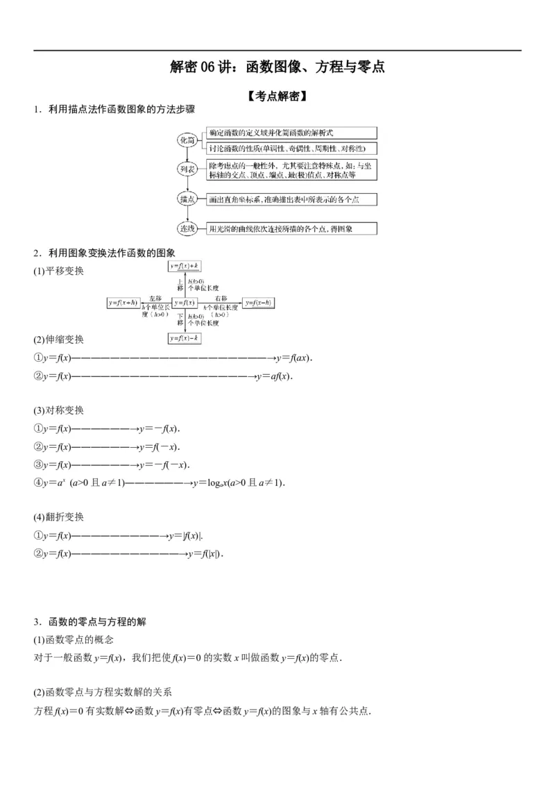 解密06讲：函数图像、方程与零点（解析版）_2.2025数学总复习_2023年新高考资料_二轮复习_考点2023年高考数学二轮复习讲义+训练（新高考专用）