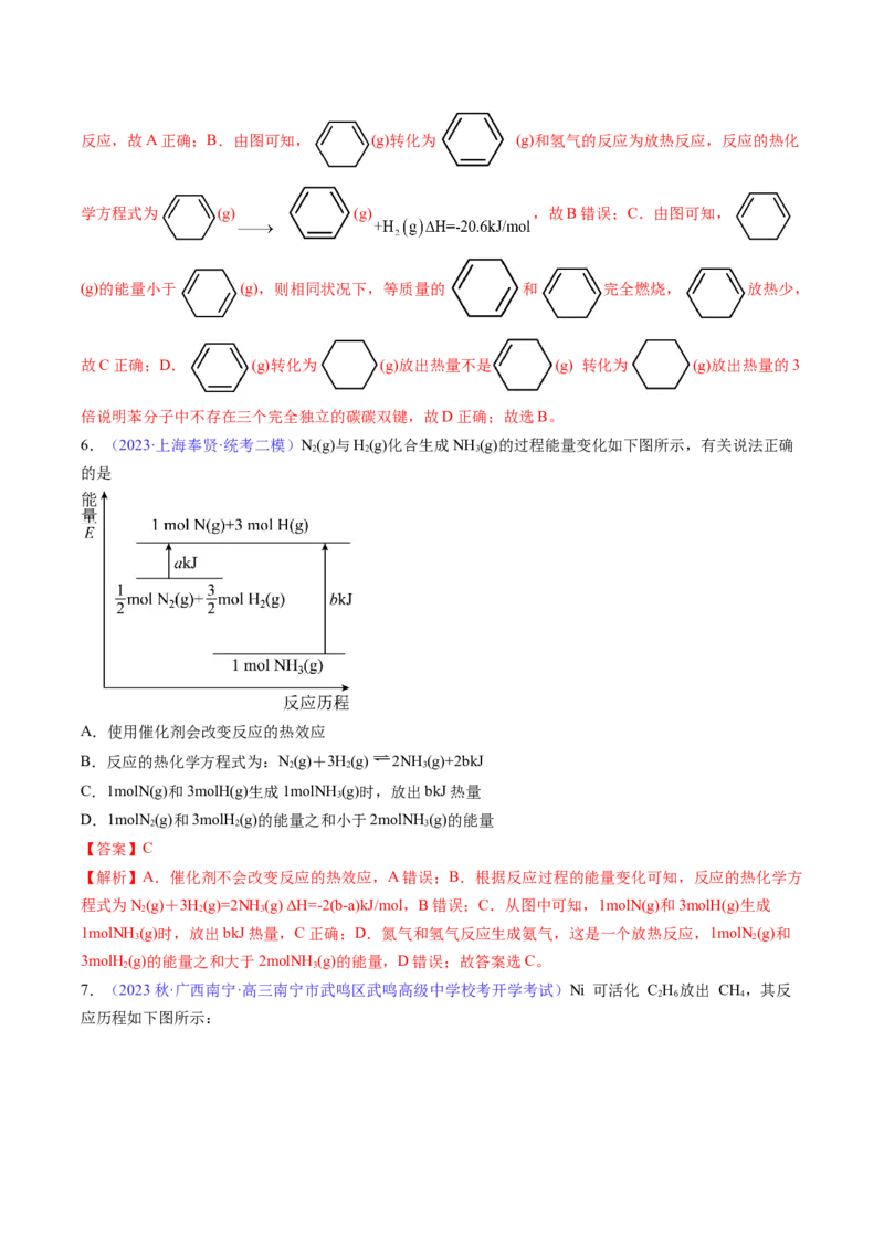 专题23化学反应的热效应-2024年高考化学一轮复习基础考点必刷好题（新教材新高考）（解析版）_05高考化学_2024年新高考资料_1.2024一轮复习