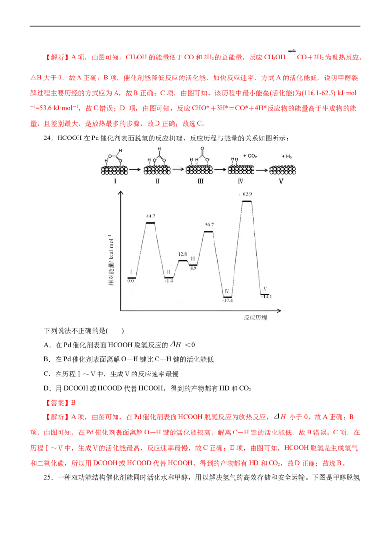专题10化学反应机理与历程（练）（解析版）_05高考化学_通用版（老高考）复习资料_2023年复习资料_二轮复习_2023年高考化学二轮复习讲练测（全国通用）