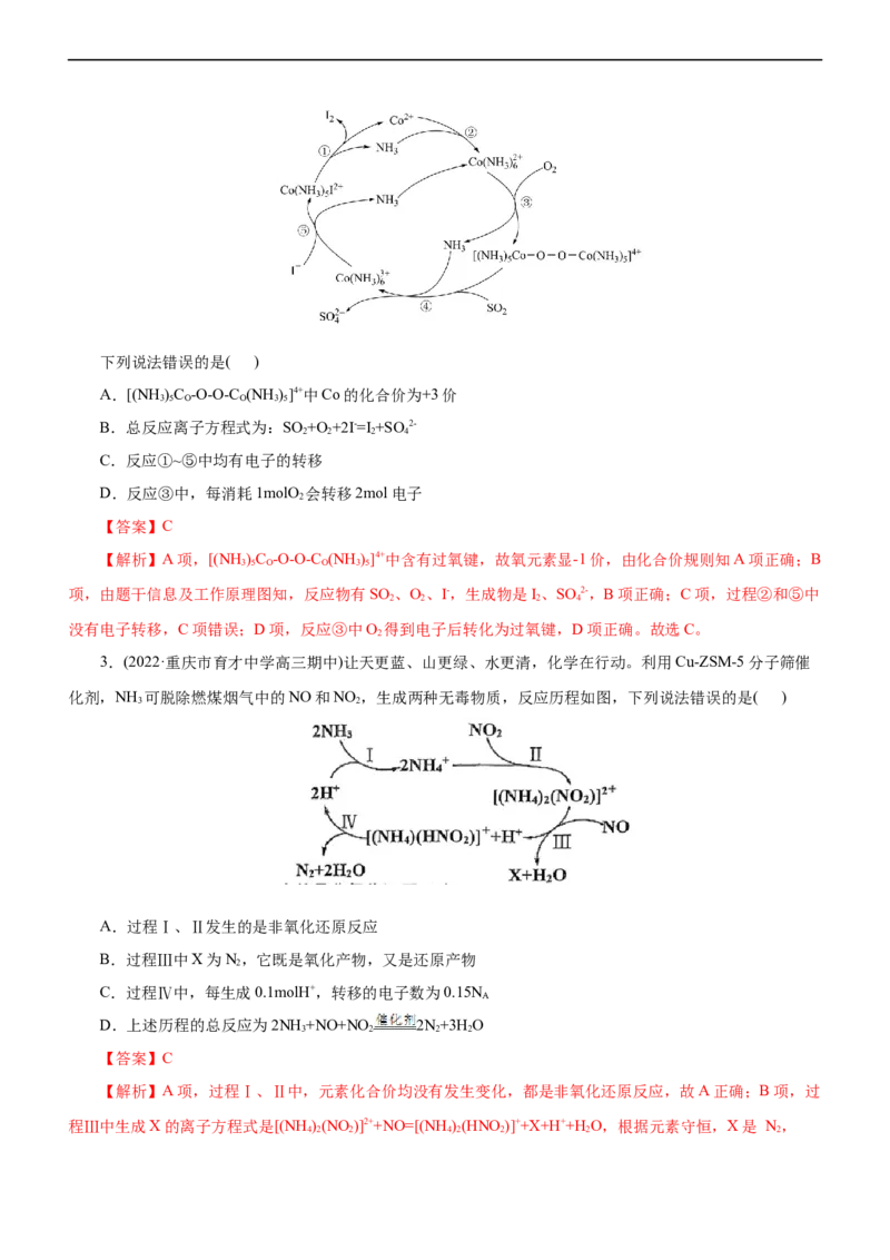 专题10化学反应机理与历程（练）（解析版）_05高考化学_通用版（老高考）复习资料_2023年复习资料_二轮复习_2023年高考化学二轮复习讲练测（全国通用）