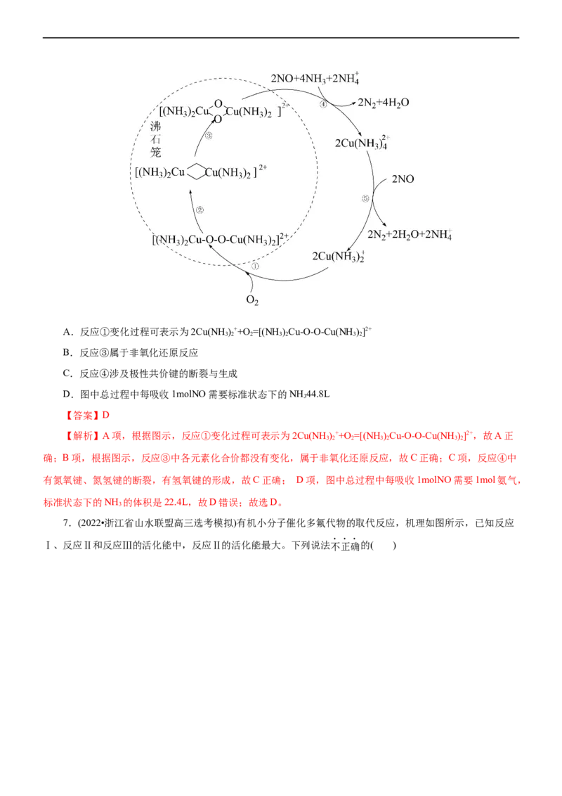 专题10化学反应机理与历程（练）（解析版）_05高考化学_通用版（老高考）复习资料_2023年复习资料_二轮复习_2023年高考化学二轮复习讲练测（全国通用）