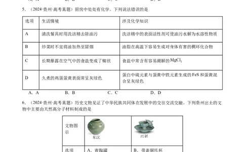 专题04化学与STSE、化学与传统文化（原卷版）-备战2025年高考化学二轮&middot;突破提升专题复习讲义（新高考通用）_05高考化学_2025年新高考资料_二轮复习
