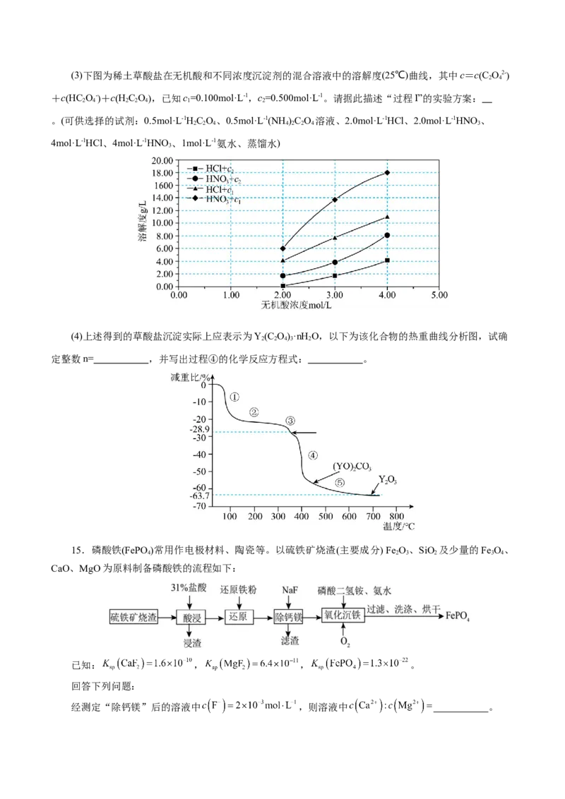 专题10大题突破&mdash;&mdash;化学工艺流程（练习）（原卷版）_05高考化学_2025年新高考资料_二轮复习_上好课2025年高考化学二轮复习讲练测（新高考通用）3379109_主题四化学工艺流程