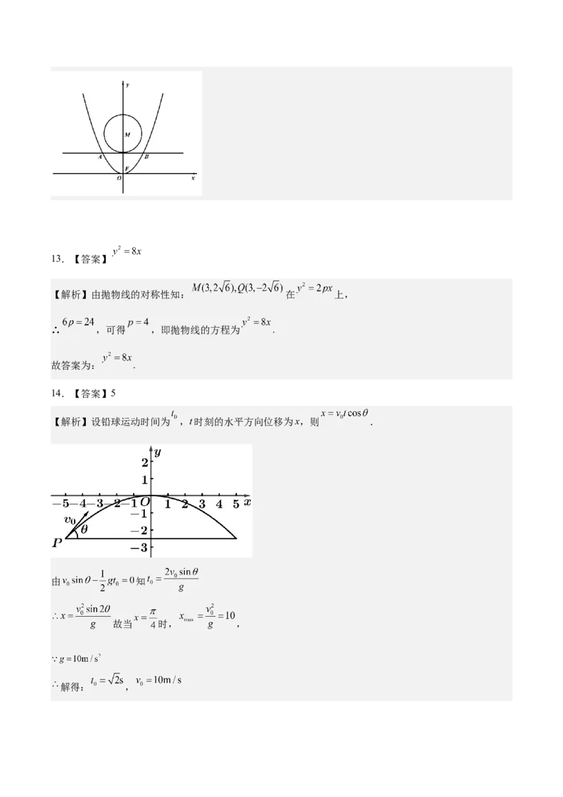 考向34抛物线（重点）-备战2023年高考数学一轮复习考点微专题（全国通用）（学生版）_2.2025数学总复习_赠品通用版（老高考）复习资料_一轮复习