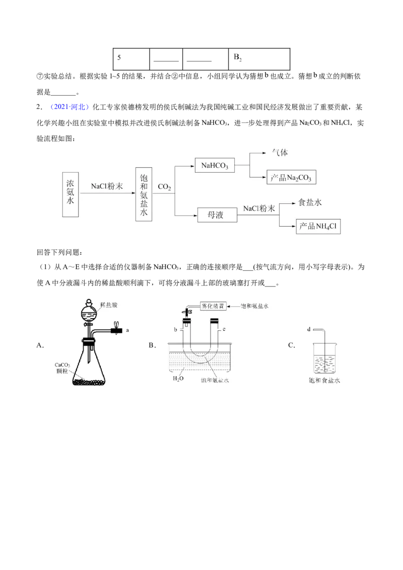 专题17化学实验综合题&mdash;&mdash;三年（2020-2022）高考真题化学分项汇编（新高考专用）（原卷版）_05高考化学_新高考复习资料_2023年新高考资料_专项复习