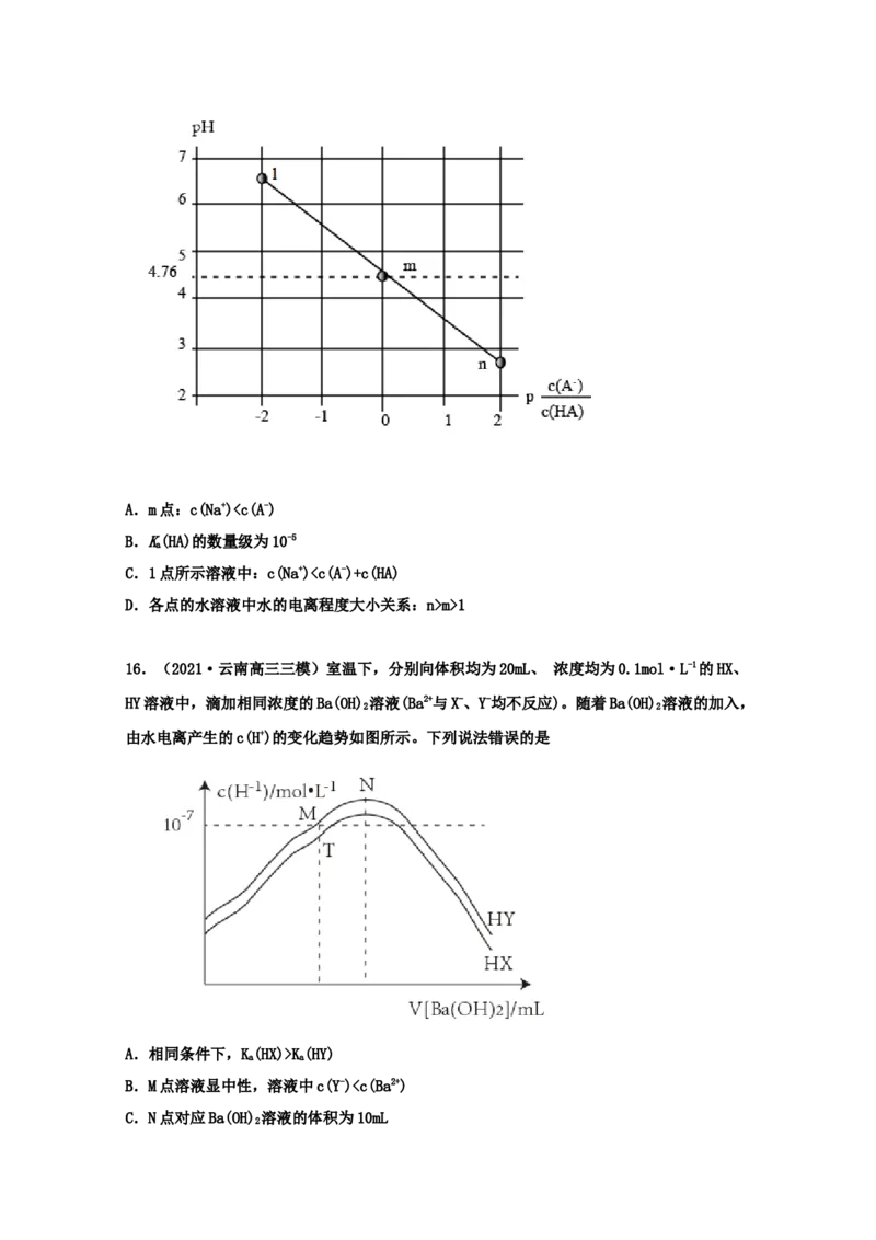 专题11水的电离和溶液的酸碱性（学生版）2021年高考化学真题和模拟题分类汇编（38题）_05高考化学_新高考复习资料_2023年新高考资料_一轮复习_2023年新高考大一轮复习讲义