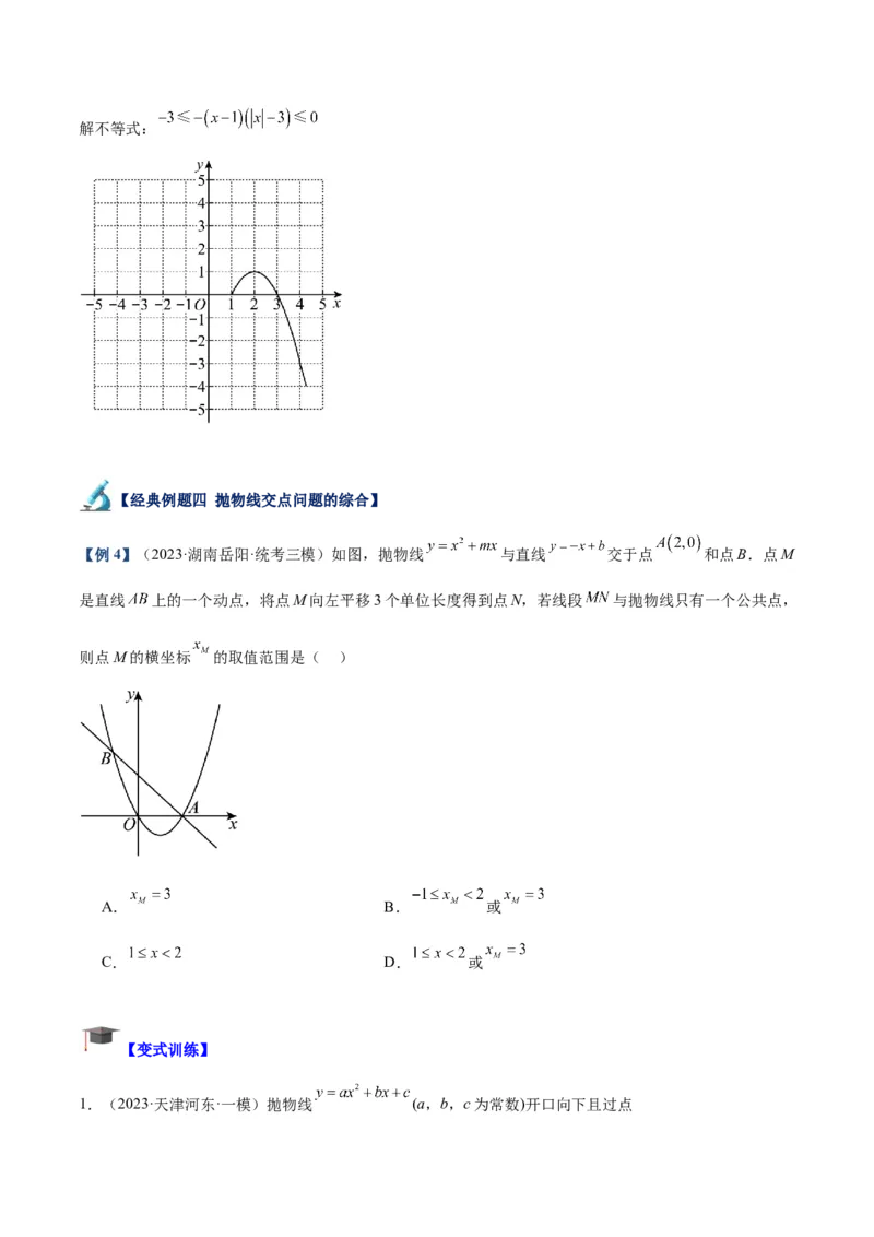 专题08二次函数与一元二次方程重难点题型专训六大题型（原卷版）_初中数学人教版_9下-初中数学人教版_07专项讲练_2023-2024学年九年级数学全册重难点专题提升精讲精练（人教版）