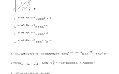 专题08二次函数与一元二次方程重难点题型专训六大题型（原卷版）_初中数学人教版_9下-初中数学人教版_07专项讲练_2023-2024学年九年级数学全册重难点专题提升精讲精练（人教版）