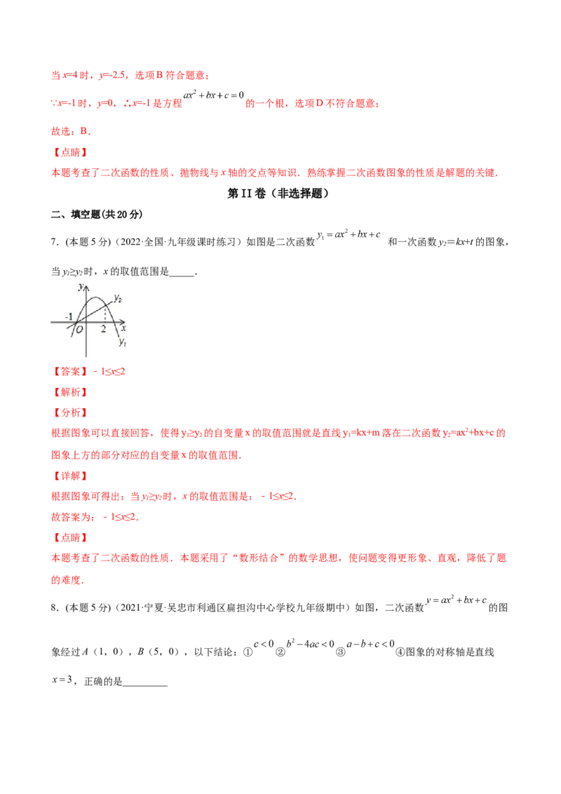 专题06二次函数的变换（课后小练）-解析版_初中数学人教版_9上-初中数学人教版_07专项讲练_一题三变系列九年级数学上册重要考点题型精讲精练(人教版)