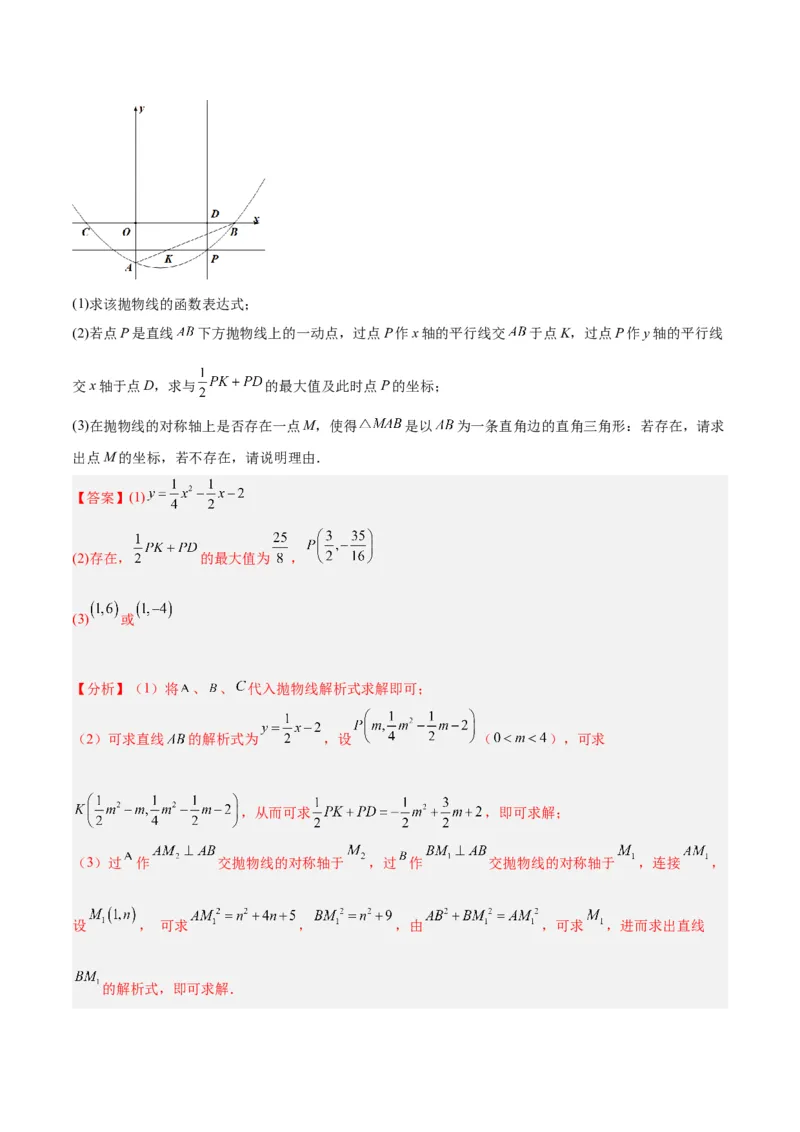 专题09二次函数的最值问题专训七大题型（解析版）_初中数学人教版_9下-初中数学人教版_07专项讲练_2023-2024学年九年级数学全册重难点专题提升精讲精练（人教版）_九年级上册