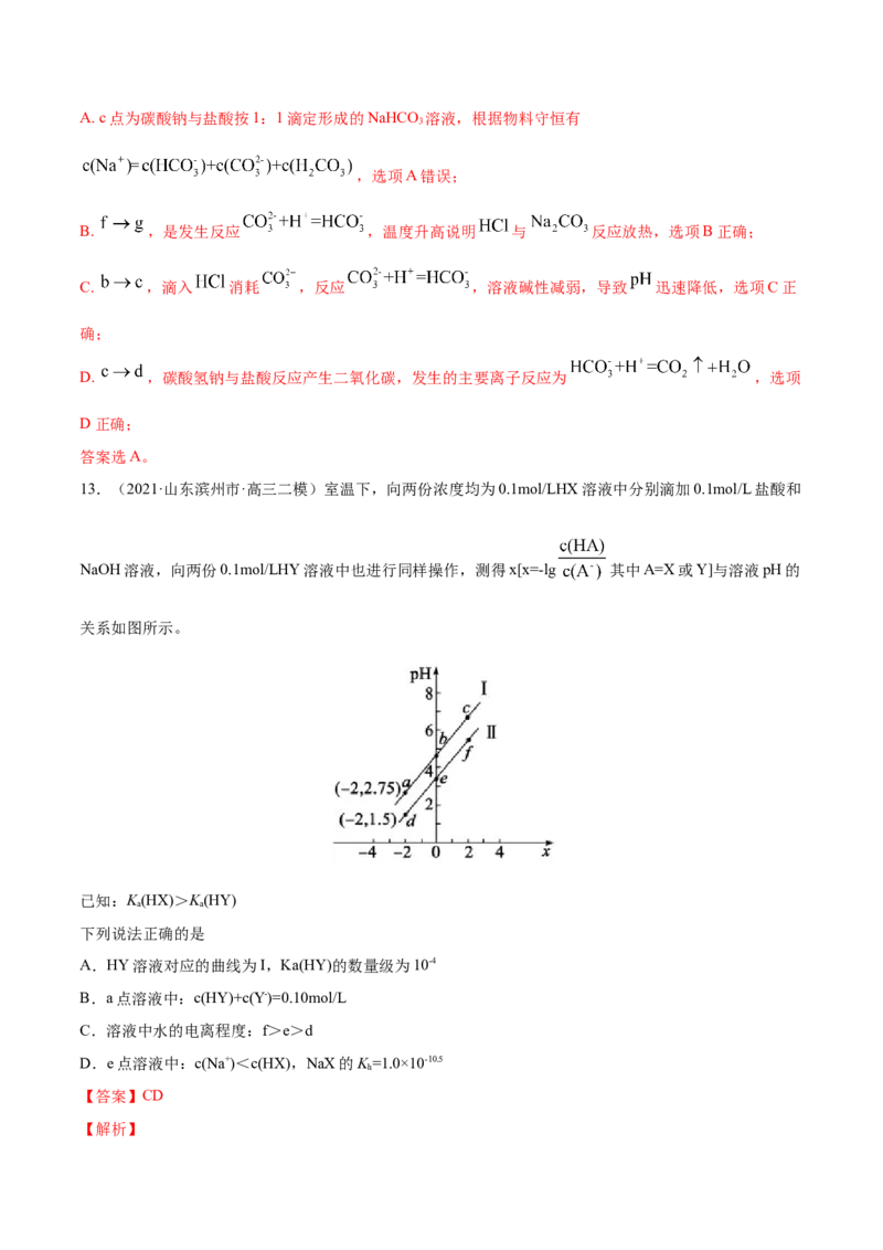 专题10水溶液中的离子平衡-2021年高考真题和模拟题化学分项汇编（解析版）_05高考化学_新高考复习资料_2022年新高考资料_2021年高考真题和模拟题化学分项汇编（全国通用）
