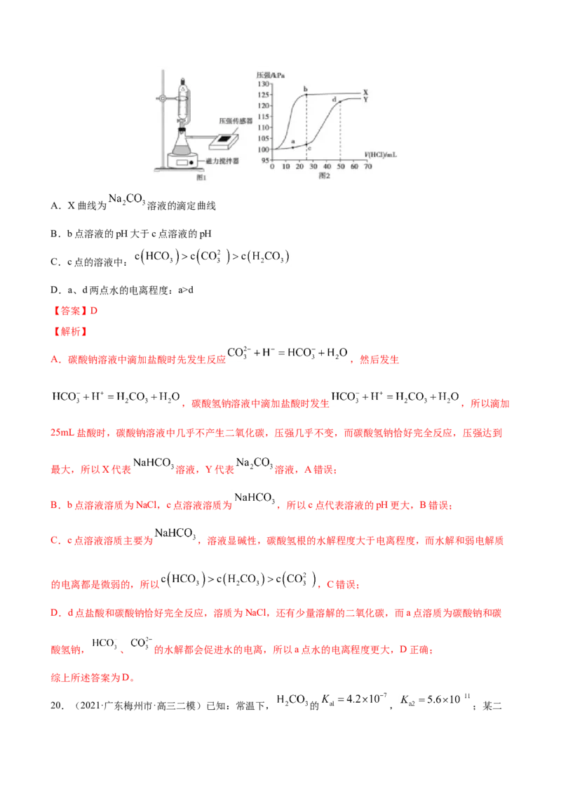 专题10水溶液中的离子平衡-2021年高考真题和模拟题化学分项汇编（解析版）_05高考化学_新高考复习资料_2022年新高考资料_2021年高考真题和模拟题化学分项汇编（全国通用）