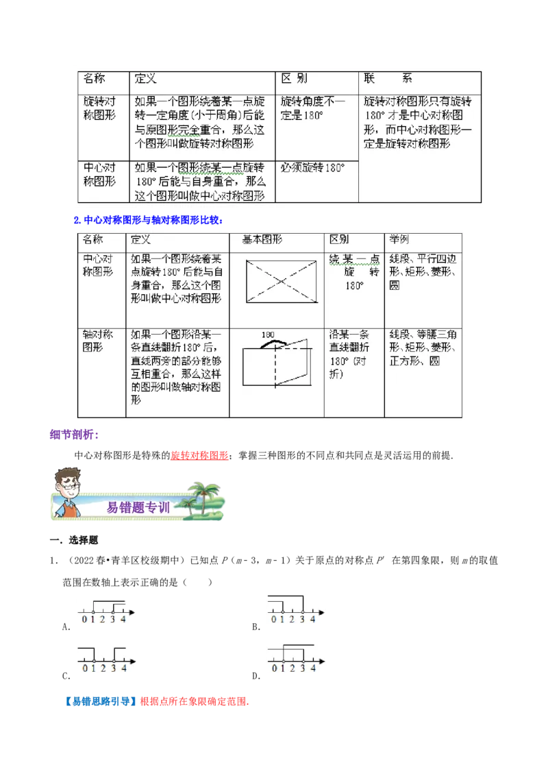专题08中心对称综合题（解析版）_初中数学人教版_9上-初中数学人教版_07专项讲练_培优方案九年级数学上册章节重点复习考点讲义（人教版）_专题08中心对称综合题