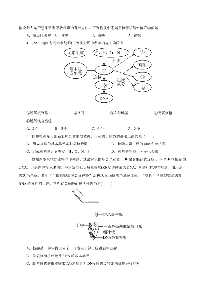专项47核酸与防疫（原卷版）_05高考化学_新高考复习资料_2023年新高考资料_专项复习_2023年高考化学热点专项导航与精练（新高考专用）