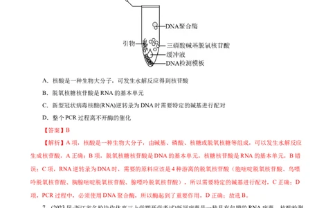 专项47核酸与防疫（解析版）_05高考化学_新高考复习资料_2023年新高考资料_专项复习_2023年高考化学热点专项导航与精练（新高考专用）