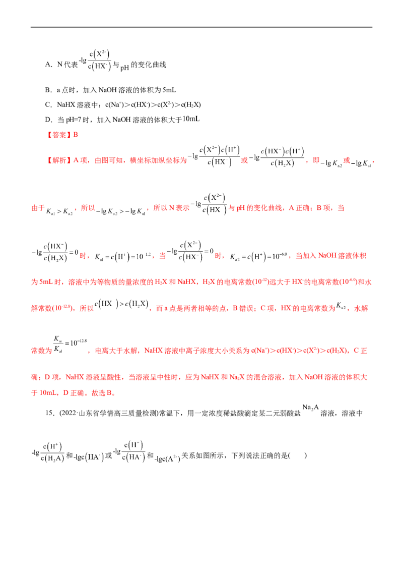 专题11水溶液中离子反应（练）（解析版）_05高考化学_通用版（老高考）复习资料_2023年复习资料_二轮复习_2023年高考化学二轮复习讲练测（全国通用）